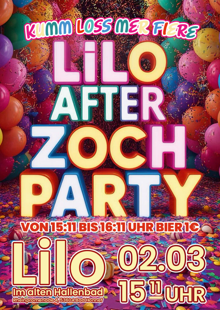 After Zoch Party – Karneval feiern im Lilo Bad Honnef