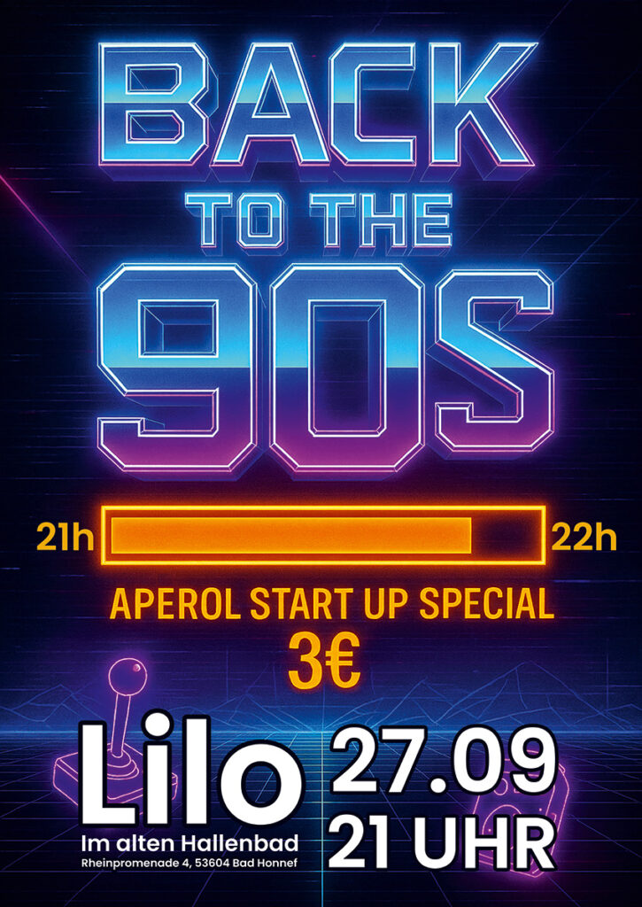 Back to the 90s. Die 90er Party im Lilo Bad Honnef