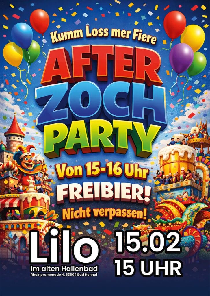Die Karnevals After Zoch Party im Lilo Bad Honnef