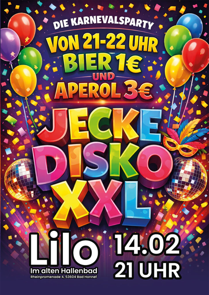 Jecke Disko XXL Karnevalsparty 2026