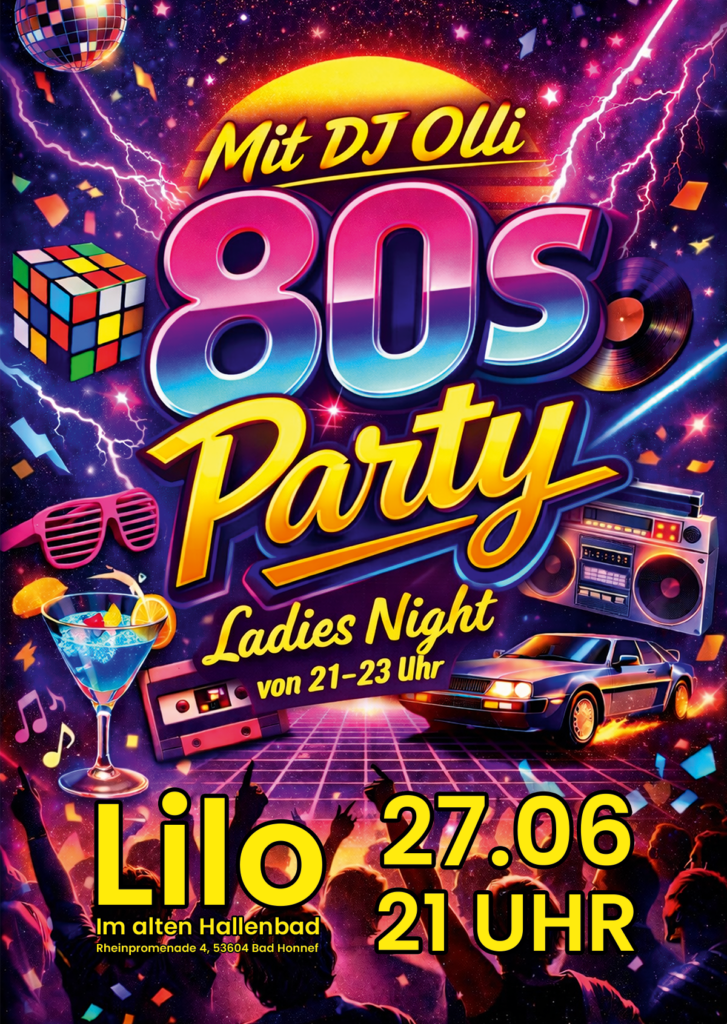 80er Party im Lilo Bad Honnef – Pop & Wave mit DJ Olli