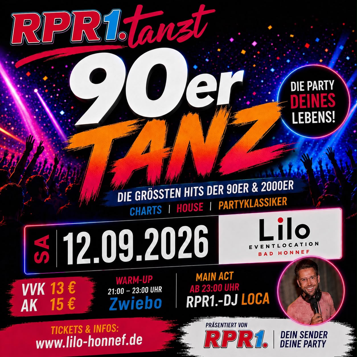 Radio RPR1.tanzt - Die 90er & 2000er Party im Lilo Bad Honnef!