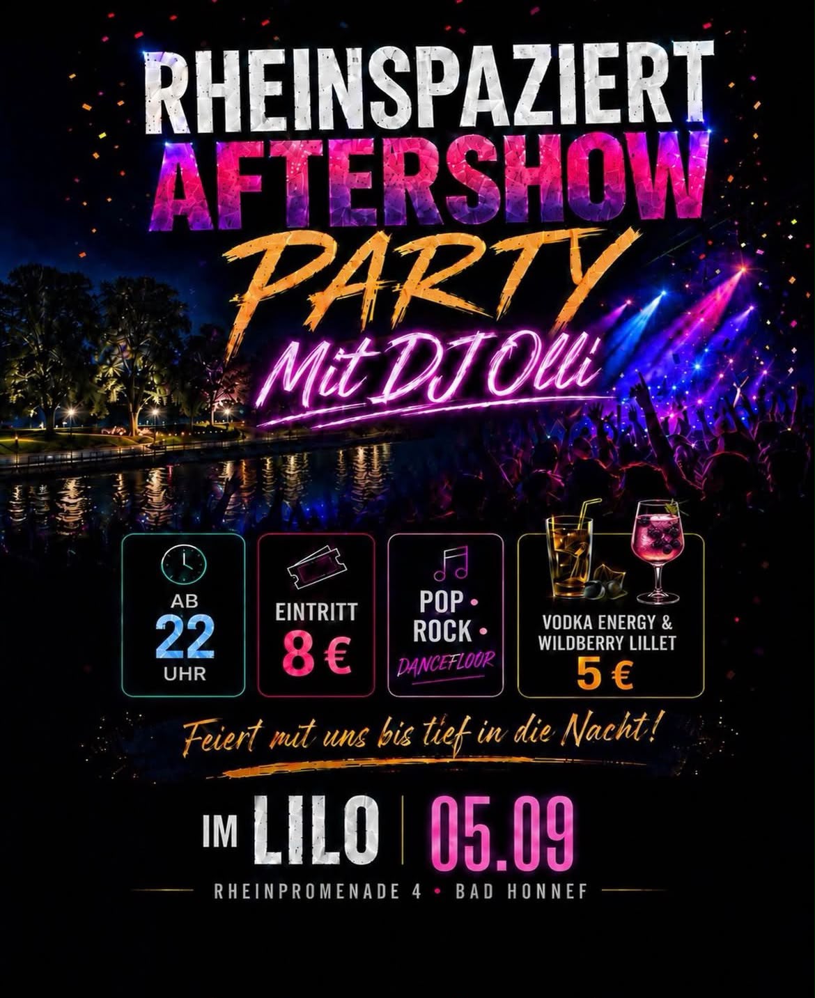 Dei R(h)einspaziert Aftershow Party 2026 im Lilo